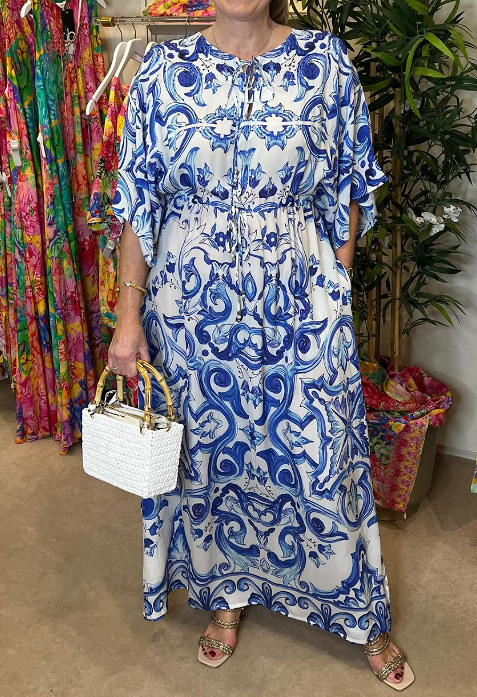 Blue Print Elegant Dress