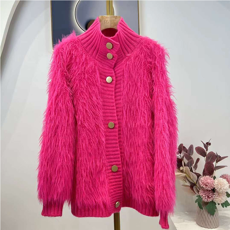 Loose Wooly Knit Jacket