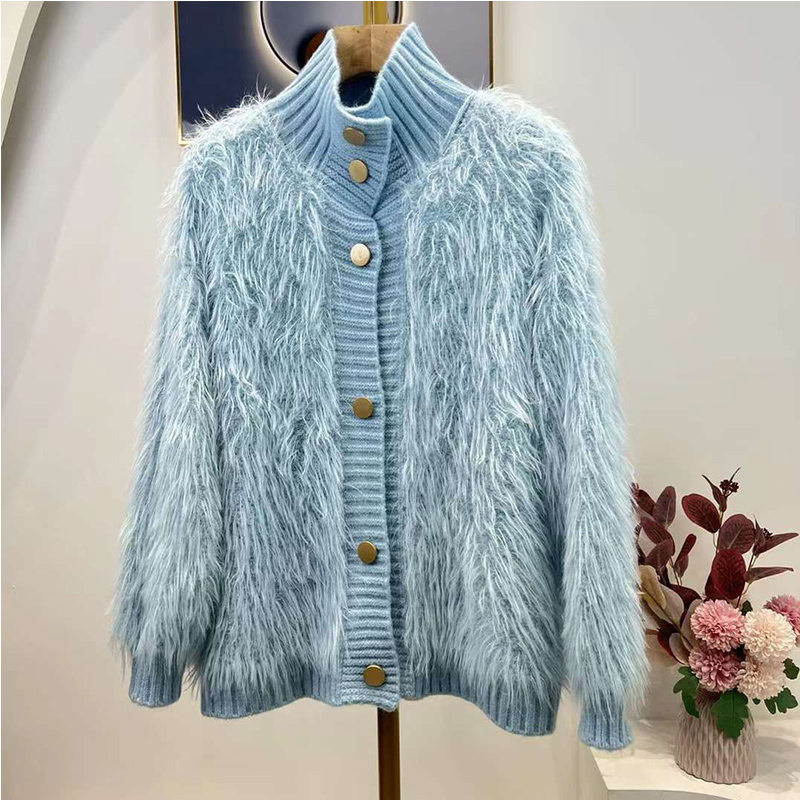 Loose Wooly Knit Jacket