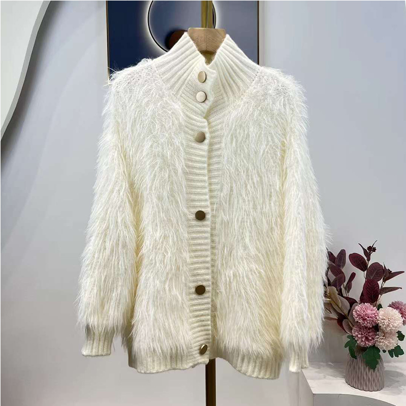 Loose Wooly Knit Jacket