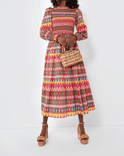 Multicolor Striped Long Sleeve Dress