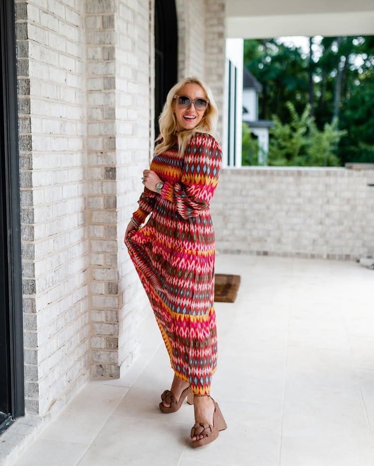 Multicolor Striped Long Sleeve Dress