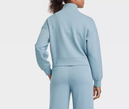 Stand-up Collar And Zipper Sweatshirt
