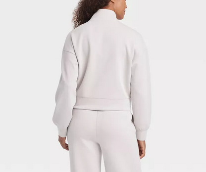 Stand-up Collar And Zipper Sweatshirt