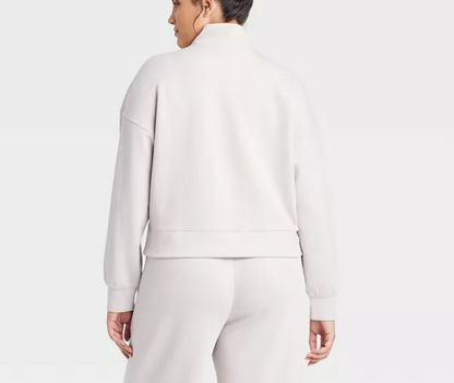 Stand-up Collar And Zipper Sweatshirt