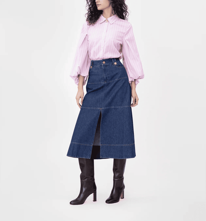 Bubble Sleeve Striped Spring Shirt