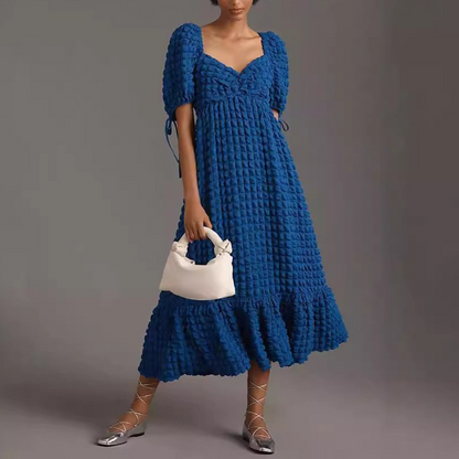 Boho V Neck  Textured Maxi Dress