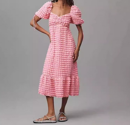 Boho V Neck  Textured Maxi Dress