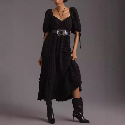 Boho V Neck  Textured Maxi Dress