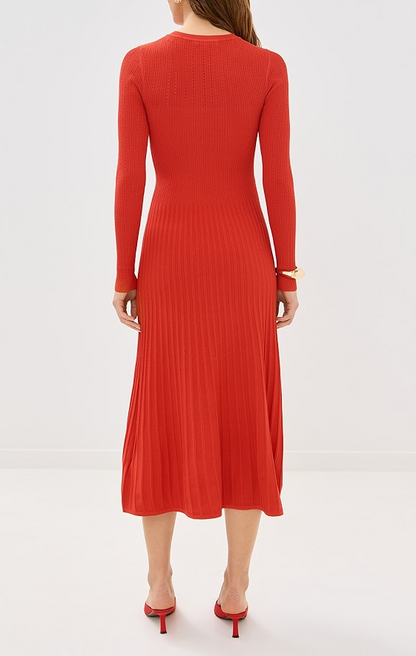 Long Sleeve Textured Knit Dress