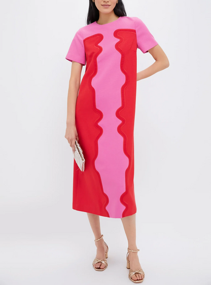 Poppy and Pink Midi Dress
