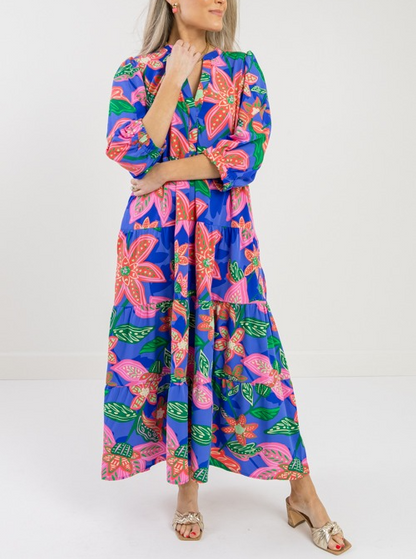 Abstract Print Midi Dress