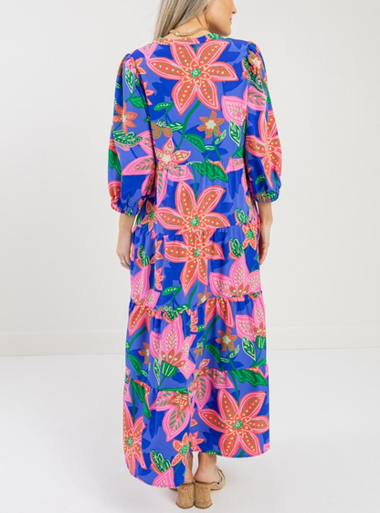 Abstract Print Midi Dress