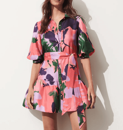 Rendered Abstract Pattern Dress
