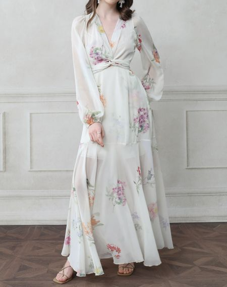 Elegant Printed Midi Dress