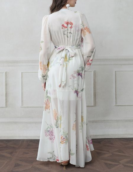 Elegant Printed Midi Dress