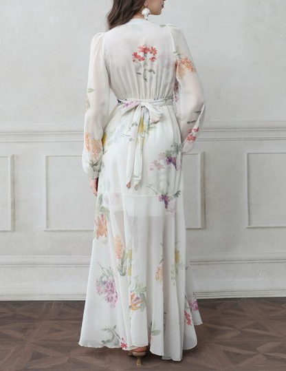 Elegant Printed Midi Dress
