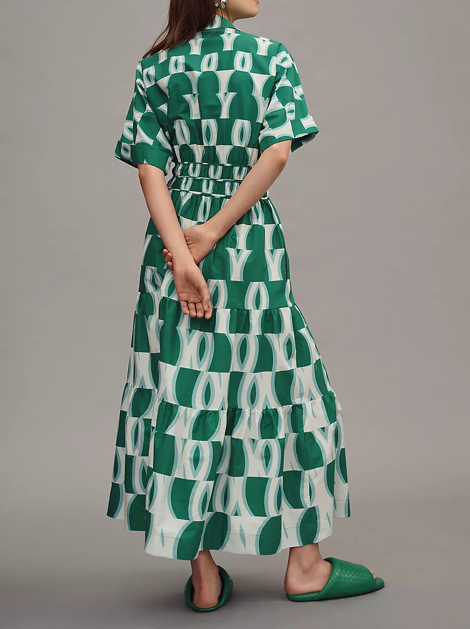 Elastic Waist Shirt Style Dress