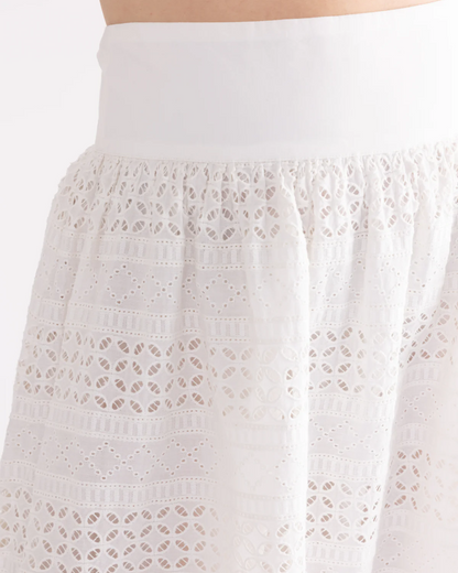 Elegant Cutout Top Skirt Two Piece Set
