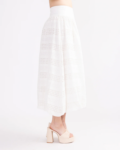 Elegant Cutout Top Skirt Two Piece Set
