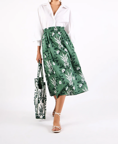 Printed Pocket  Skirt