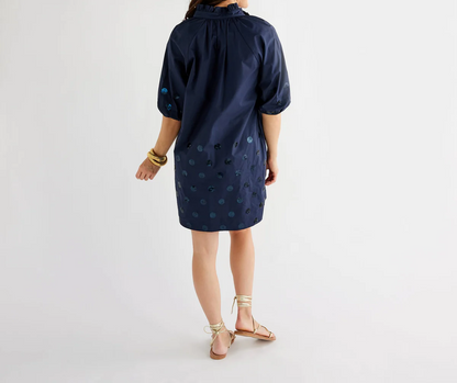 Bubble Sleeve Sequin Dress