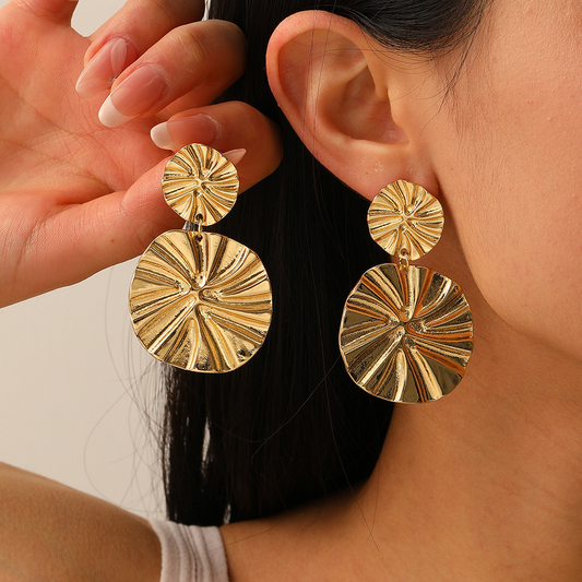 Vintage Fashion Pleated Earrings