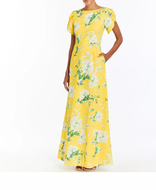 Elegant Printed Backless Dress