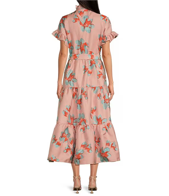 Blue Short Sleeve Midi Dress