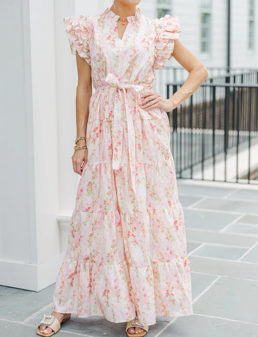 Future Fun Pink Floral Maxi Dress