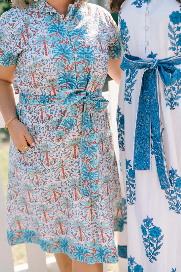 Printed Removable Belt Dress