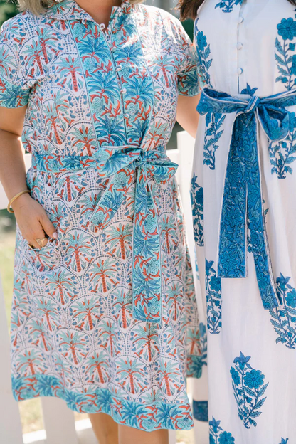Printed Removable Belt Dress