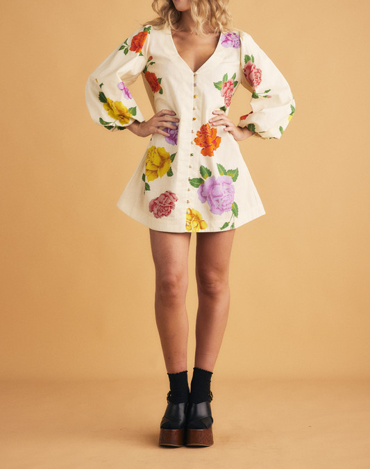 Rosetta Mini Dress in Cream