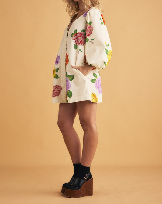 Rosetta Mini Dress in Cream