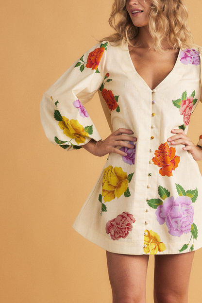 Rosetta Mini Dress in Cream