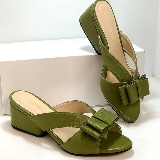 Open Teo Bow Leather Sandles