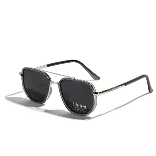Geometric Frame Double Beam Design Sun Protection Glasses