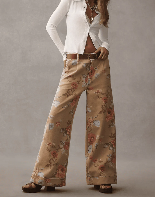 Printed Pull-On Barrel Pants