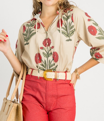 Block Print Button Top