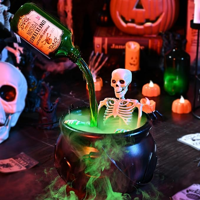 Halloween Cauldron Decor with Magic Floating