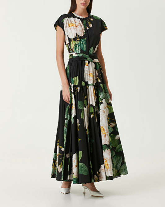 Floral Tiered Cotton Dress