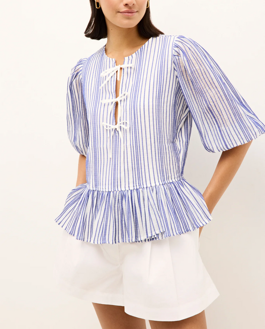 Butterfly Bow Elegant Striped Top