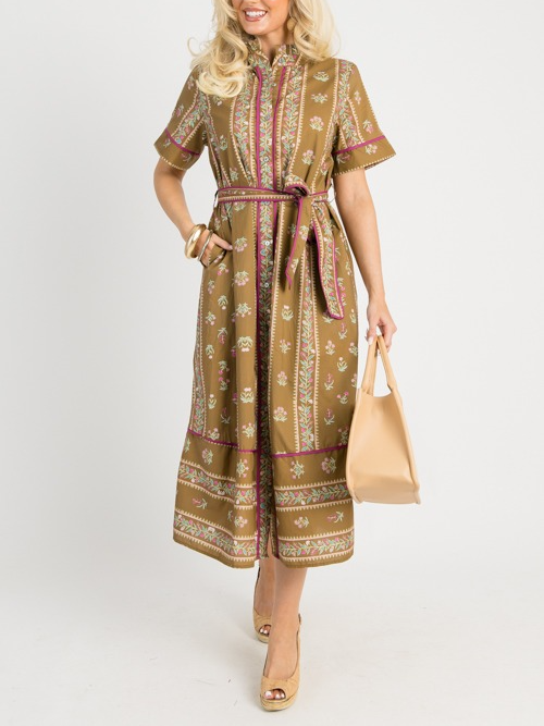 Floral Lanes Printed Midi Dress