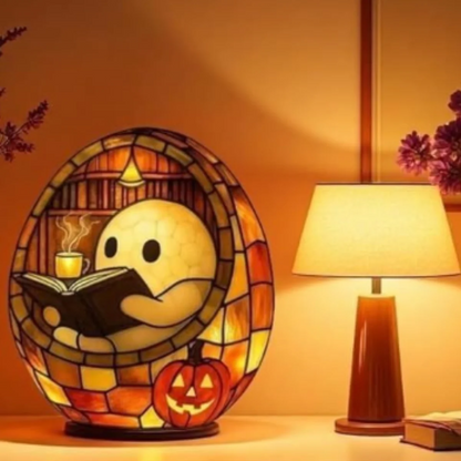 Clearance！3D Stained Resin Halloween Ghost Lamp