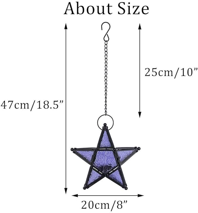 Star Hanging Decor Decorative Lantern Candle