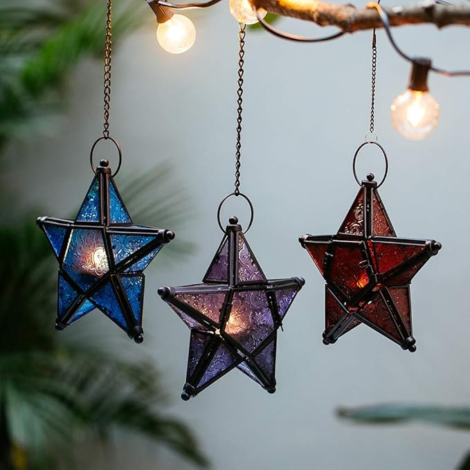 Star Hanging Decor Decorative Lantern Candle