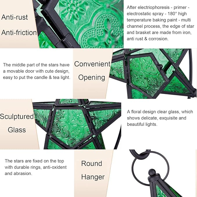 Star Hanging Decor Decorative Lantern Candle