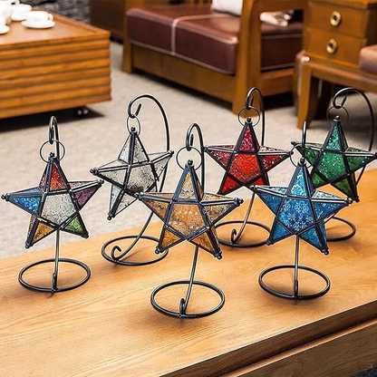 Star Hanging Decor Decorative Lantern Candle