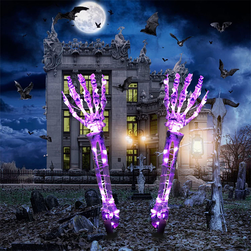 Halloween Skull, Hand, and Bone 3Piece Set Realistic Decorations