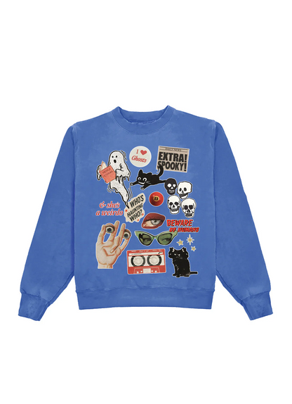 Halloween Charms Heather Crewneck